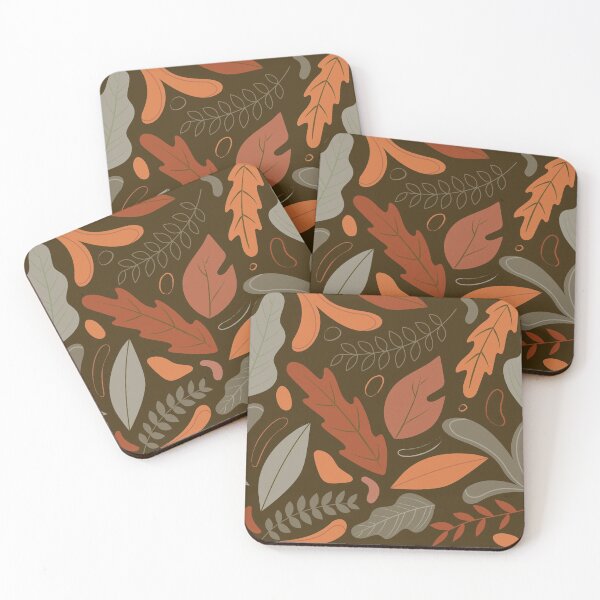 Item preview, Fall leaves pattern - brown background designed and sold by PAVOCreative.