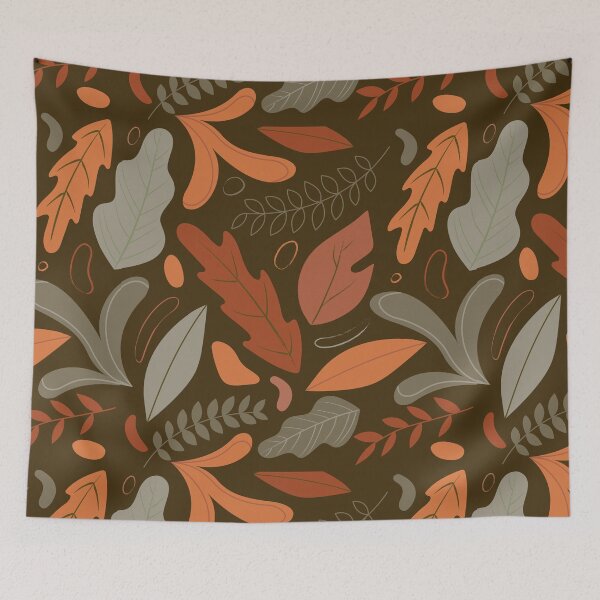 Item preview, Fall leaves pattern - brown background designed and sold by PAVOCreative.