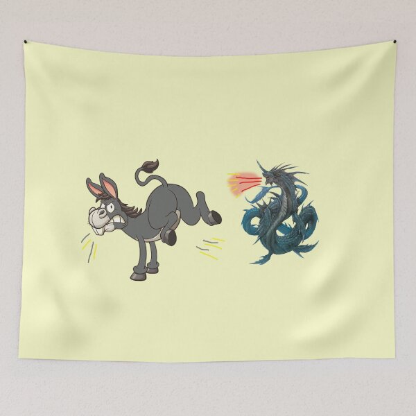 Item preview, The donkey is afraid of the dragon and defends itself designed and sold by Maw Killy.