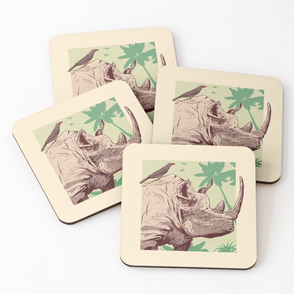 Item preview, Jungle friends - Oxpeckers and Rhinoceros designed and sold by Rômulo Queiroz.