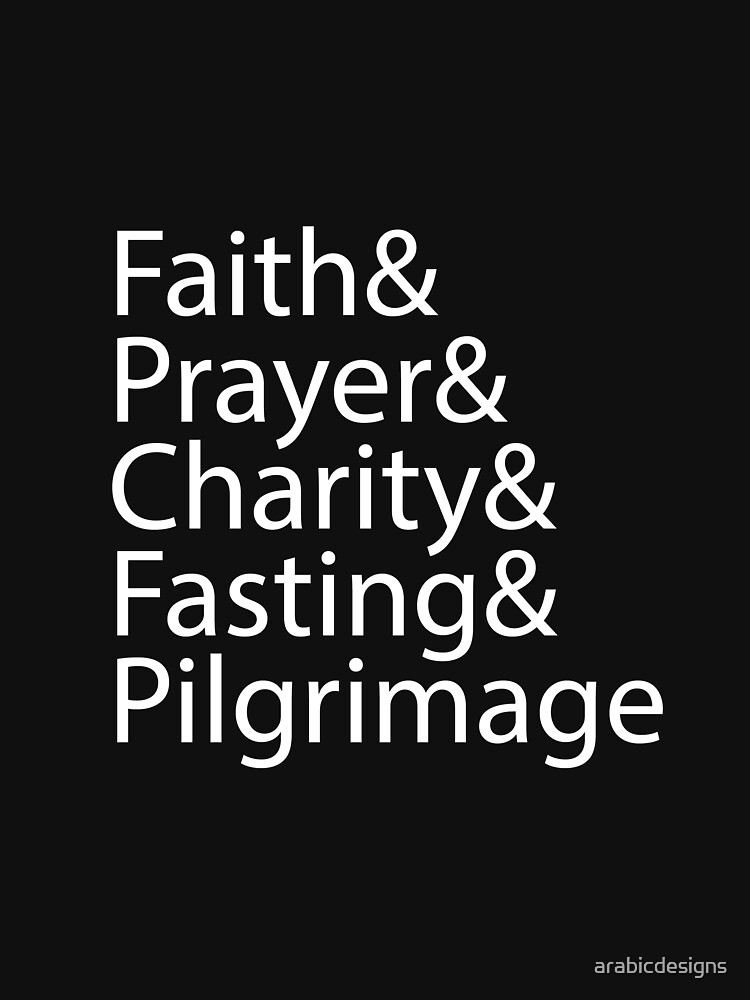 "5 Pillars White in English" Tshirt for Sale by arabicdesigns