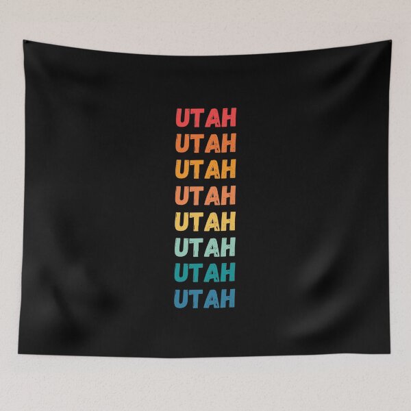 Item preview, UTAH - repeated retro vintage sunset colors with a distressed design effect Graphic T-Shirt | Essential T-shirt designed and sold by printdot.
