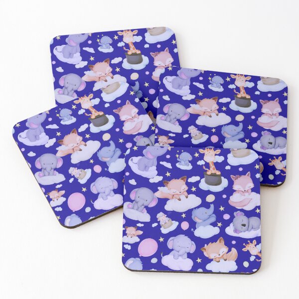 Item preview, Sleepy Cute Cartoon Baby Animals on Clouds designed and sold by MyColorfulDream.