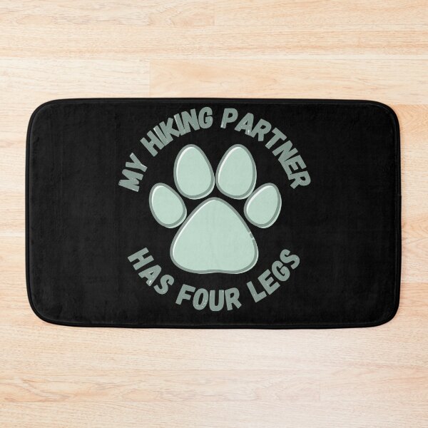 Item preview, cute paw print my hiking partner has four legs (black background) designed and sold by -Lily-Anne-.