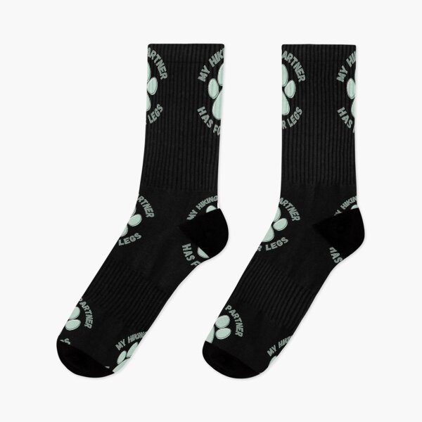 Item preview, cute paw print my hiking partner has four legs (black background) designed and sold by -Lily-Anne-.