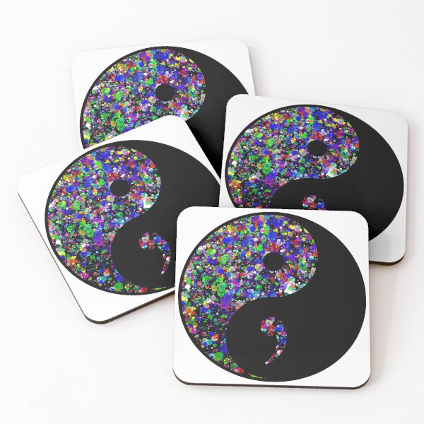 Item preview, Yin Yang Semicolon Suicide Survivor Black Paint Splatter designed and sold by Handstand365.