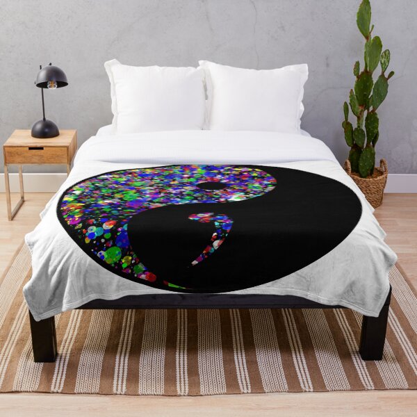 Item preview, Yin Yang Semicolon Suicide Survivor Salpicadura de pintura negra designed and sold by Handstand365.