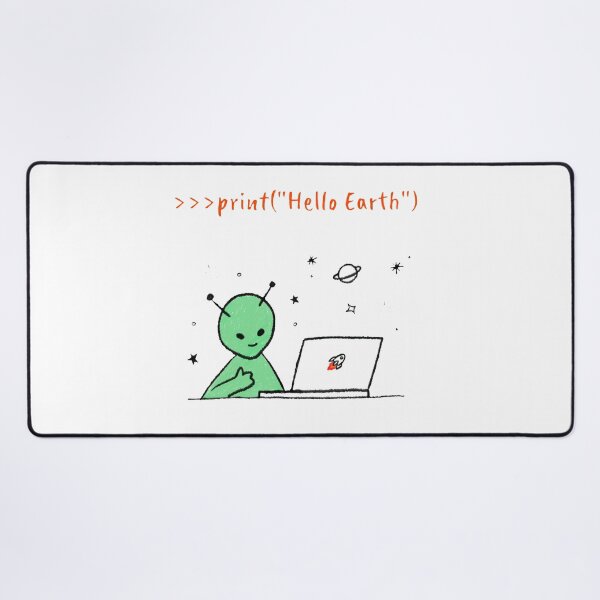 Item preview, Hello Earth Alien Programming in Python - Geeky Alien Coder White designed and sold by IrinchiDE.