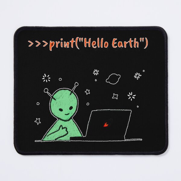 Item preview, Hello Earth Alien Programming in Python - Geeky Alien Coder designed and sold by IrinchiDE.