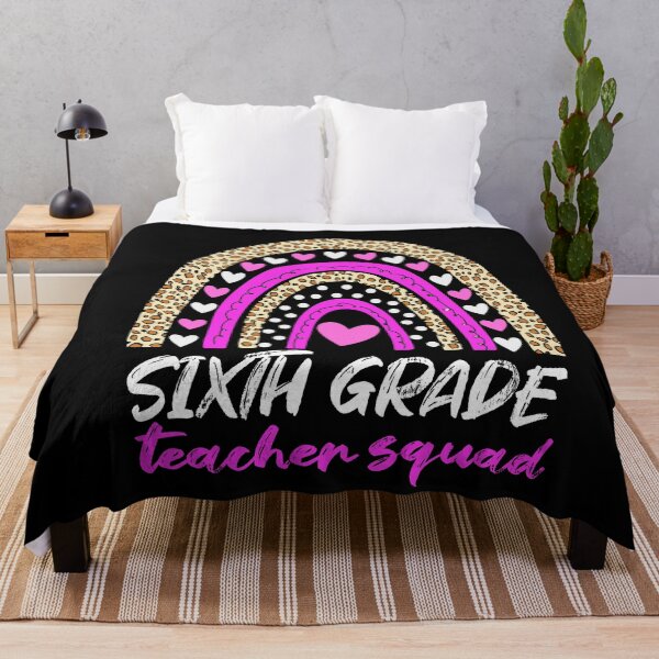 Item preview, Sixth Grade Teacher Squad Leopard Rainbow designed and sold by SharpThreadZ.