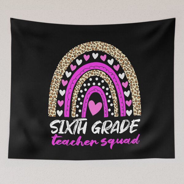 Item preview, Sixth Grade Teacher Squad Leopard Rainbow designed and sold by SharpThreadZ.