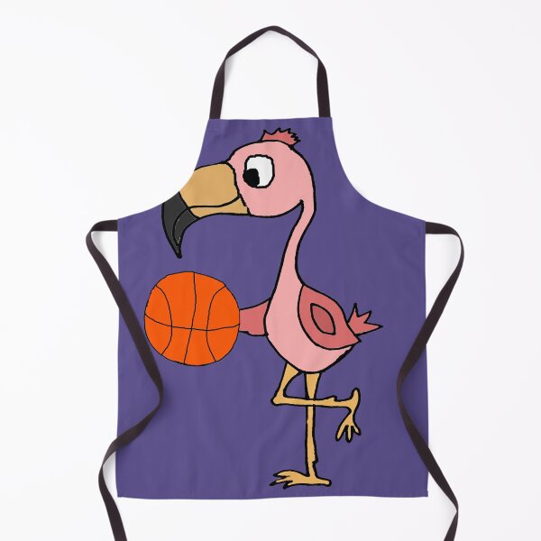 Item preview, Funny Pink Flamingo Bird Playing Basketball Cartoon designed and sold by Nature's Fancy.