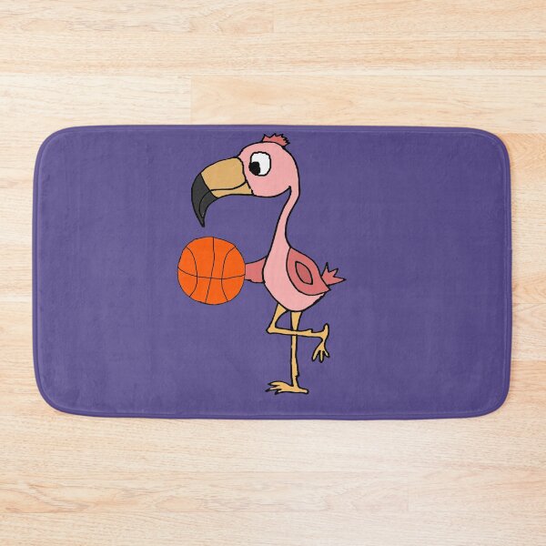 Item preview, Funny Pink Flamingo Bird Playing Basketball Cartoon designed and sold by Nature's Fancy.