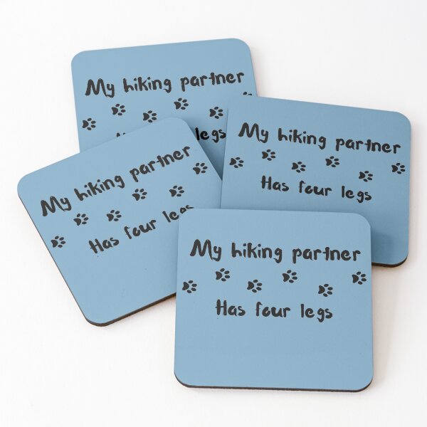 Item preview, paw print trail my hiking partner has four legs (colored background) designed and sold by -Lily-Anne-.