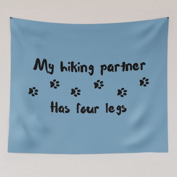 Item preview, paw print trail my hiking partner has four legs (colored background) designed and sold by -Lily-Anne-.