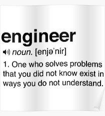 Funny Engineer Definition Poster