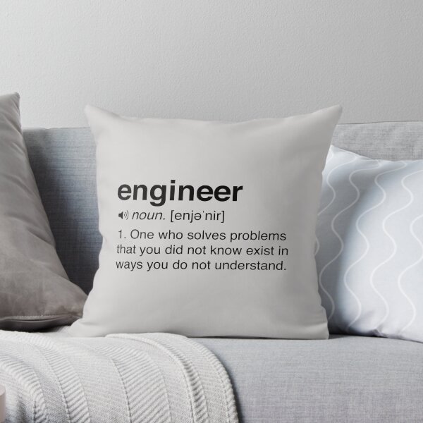 Funny Engineer Definition Throw Pillow
