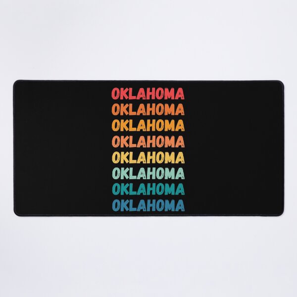 Item preview, OKLAHOMA - repeated retro vintage sunset colors with a distressed design effect Graphic T-Shirt | Essential T-shirt designed and sold by printdot.