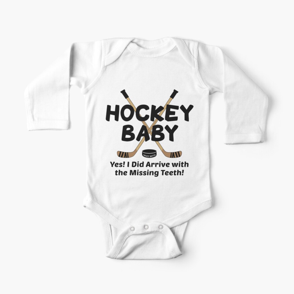 Hockey Baby Yes I Arrived With Missing Teeth Baby One-Piece