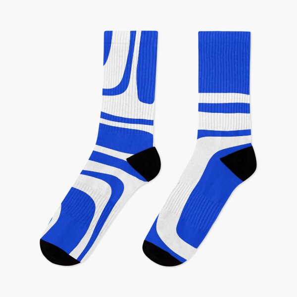 Item preview, Palm Springs Mid-Century Modern Abstract Minimalist Pattern Royal Blue and White designed and sold by kierkegaard.