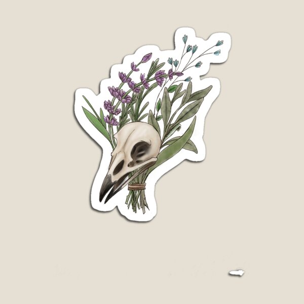 Item preview, Flores y calavera de cuervo designed and sold by MageCap.