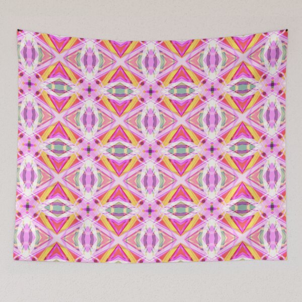 Item preview, Colorful Summer Pink Yellow Green Geometric Star Pattern Mosaic designed and sold by PatternPerfect.