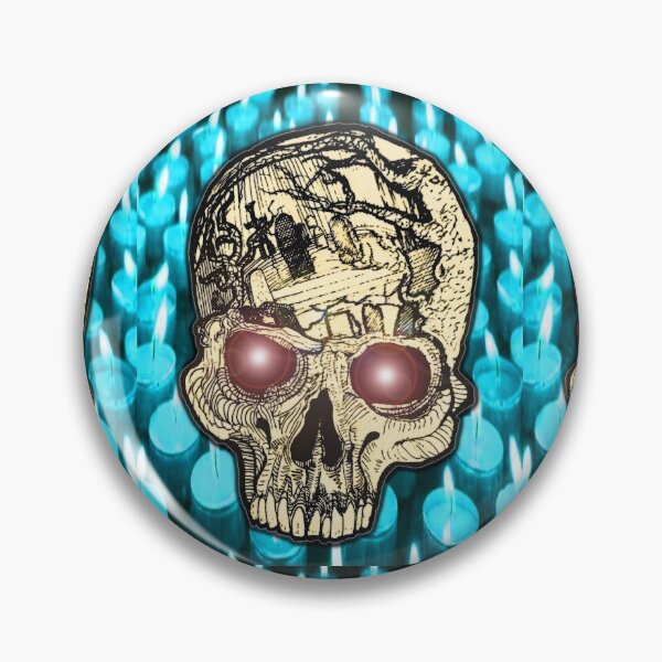 Item preview, espdzines skull & blue candels designed and sold by EspDzines.