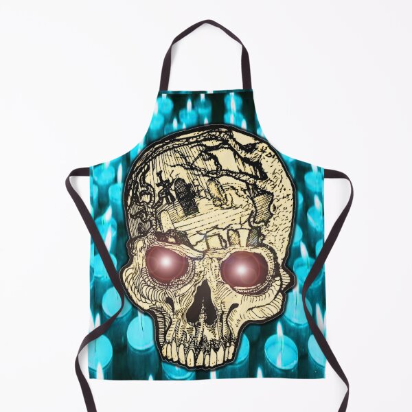 Item preview, espdzines skull & blue candels designed and sold by EspDzines.
