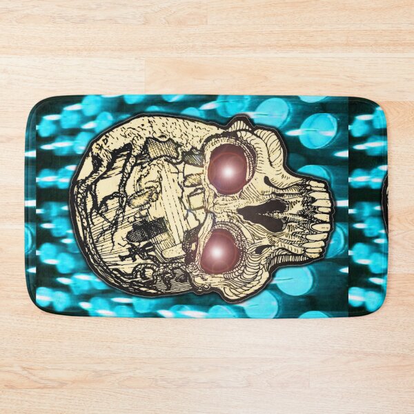 Item preview, espdzines skull & blue candels designed and sold by EspDzines.