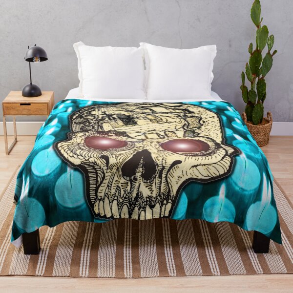 Item preview, espdzines skull & blue candels designed and sold by EspDzines.