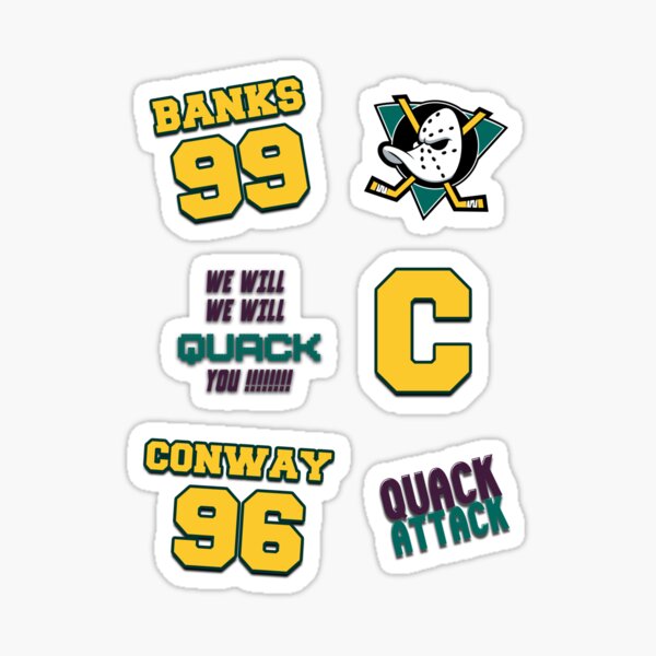 Mighty Ducks Varsity Warriors Jersey Stickers 