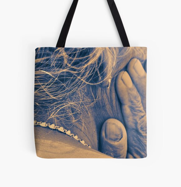 Humans of India - Indian lady with hardworking hands and silver necklace All Over Print Tote Bag