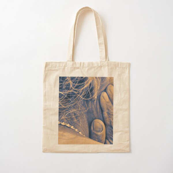 Humans of India - Indian lady with hardworking hands and silver necklace Cotton Tote Bag