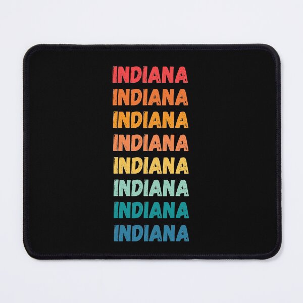 Item preview, INDIANA  - repeated retro vintage sunset colors with a distressed design effect Graphic T-Shirt | Essential T-shirt designed and sold by printdot.