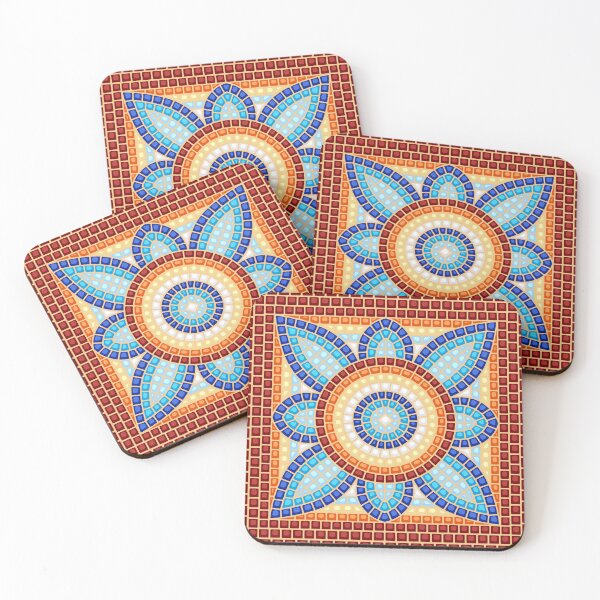 Item preview, Abstract flower mosaic pattern designed and sold by RinaGArt.