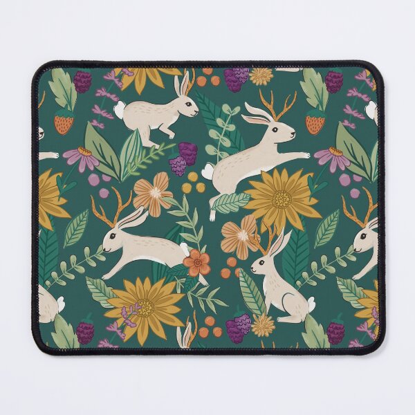 Item preview, Floral Jackalopes designed and sold by latheandquill.
