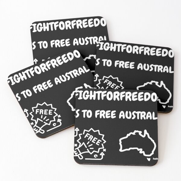 Item preview, #FreeAustralia - Free Australia, TShirt, Hat, Bags, Mask, hashtag, White Print designed and sold by hashteeme.