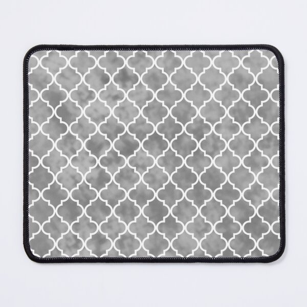 Item preview, Soft Grey Moroccan Quatrefoil Art Deco Pattern designed and sold by Julie Erin Designs.