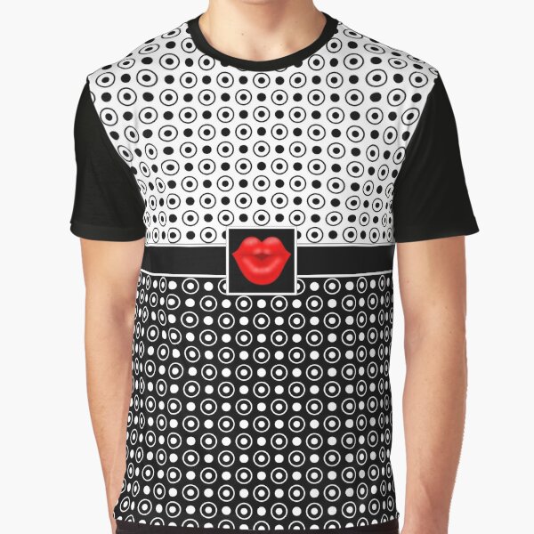 Half And Half Black White Polka Dots Red Circle T Shirt By Sumwoman Redbubble