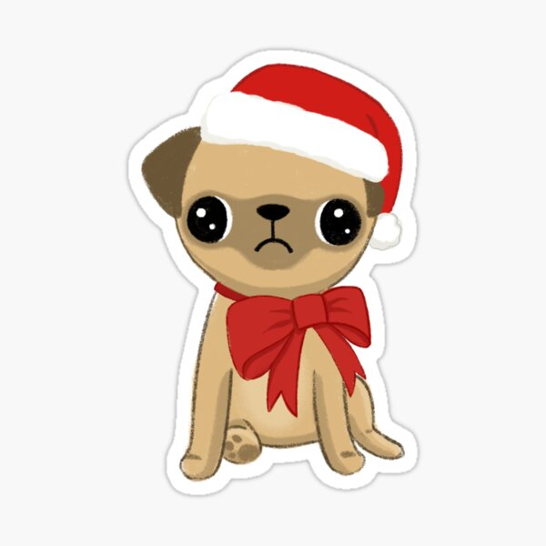 Griffy Sit wearing Santa Hat Sticker