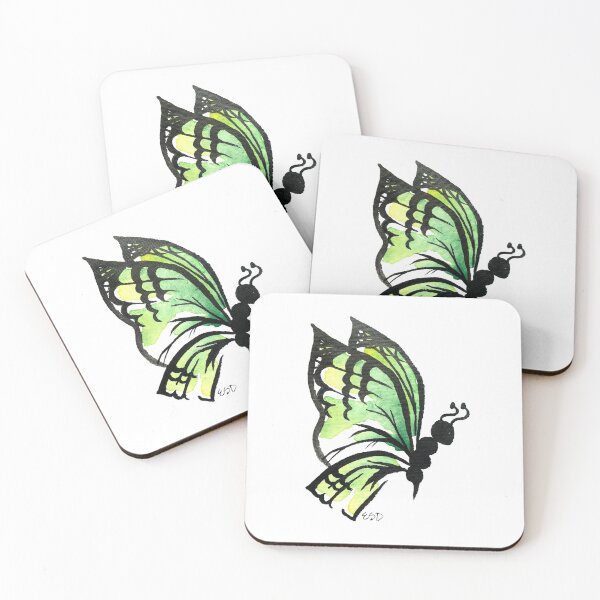 Item preview, Green Watercolor Butterfly  designed and sold by EmDamArt.