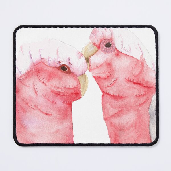 Item preview, Couple galah cockatoo pink grey watercolor designed and sold by L'Atelier Oranjade.
