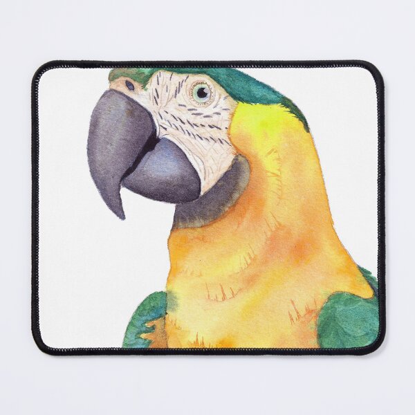 Item preview, blue-and-gold macaw ara ararauna parrot watercolor designed and sold by L'Atelier Oranjade.