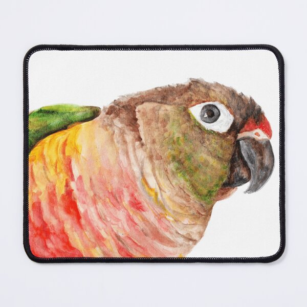 Item preview, Copie de Green-cheeked Conure - Watercolor Art Red Yellow Green designed and sold by L'Atelier Oranjade.