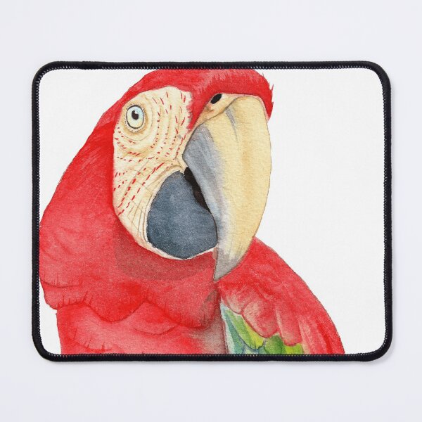 Item preview, Scarlet macaw ara macao red parrot watercolor designed and sold by L'Atelier Oranjade.