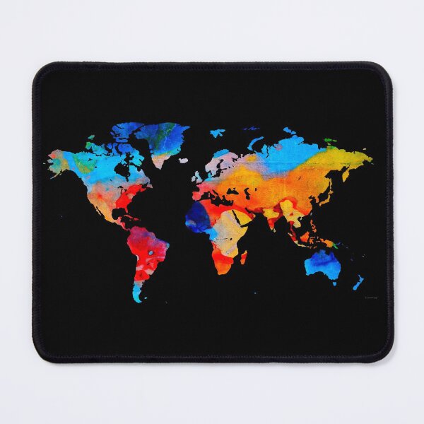 Item preview, World Map 18 Black Background designed and sold by Sharon Cummings Art.