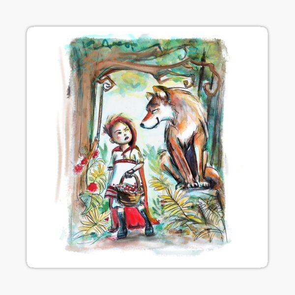 Red and The Wolf Sticker