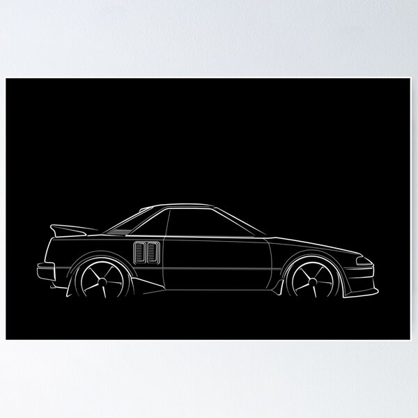 Item preview, 1986 Toyota MR2 - profile stencil, white designed and sold by mal-photography.