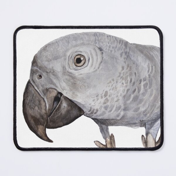Item preview, African Gray Parrot Tropical Bird Watercolor Art Print designed and sold by L'Atelier Oranjade.