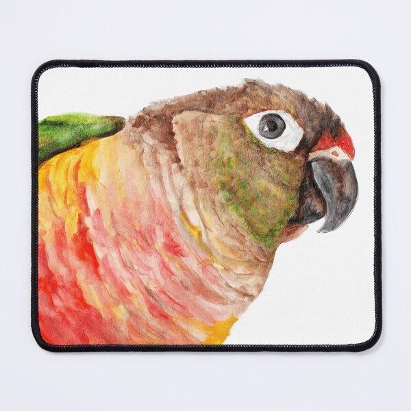 Item preview, Green-cheeked Conure - Watercolor Art Red Yellow Green designed and sold by L'Atelier Oranjade.